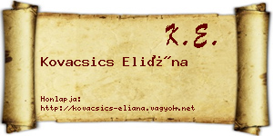 Kovacsics Eliána névjegykártya